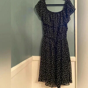 Lane Bryant NWT 4 ways to wear dress - black with white polka dots - size 18/20
